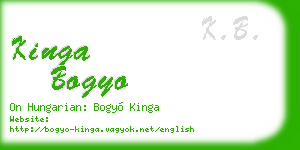kinga bogyo business card